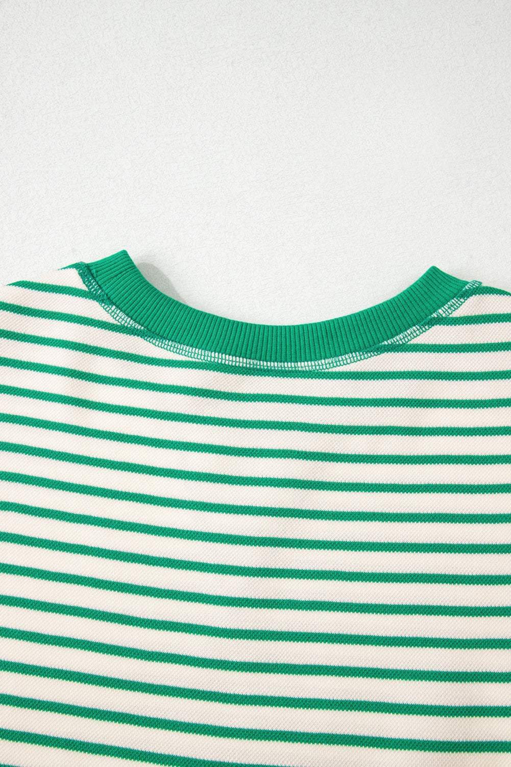 Short Sleeve Green Stripped Ruffle Sleeve